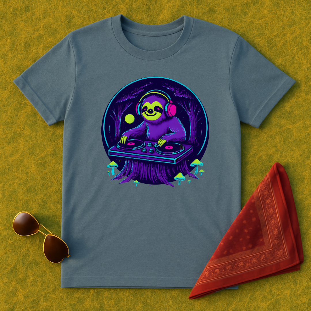 Silent Disco Sloth T-Shirt