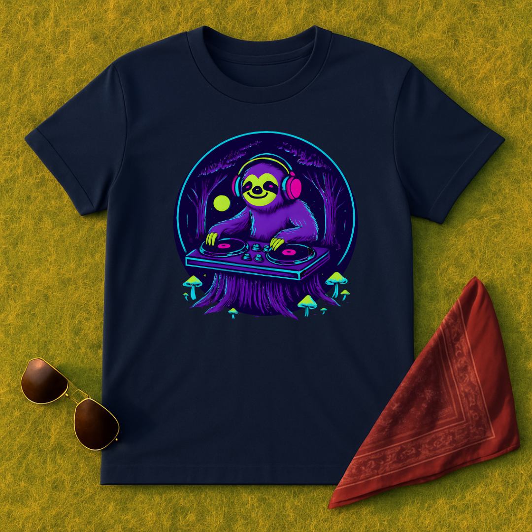 Silent Disco Sloth T-Shirt
